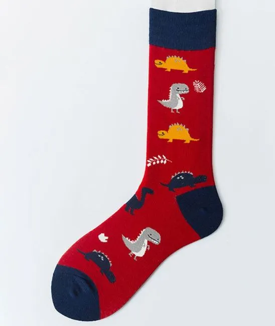POLLY Earrings SF816 Red Assorted Dinosaurs Socks