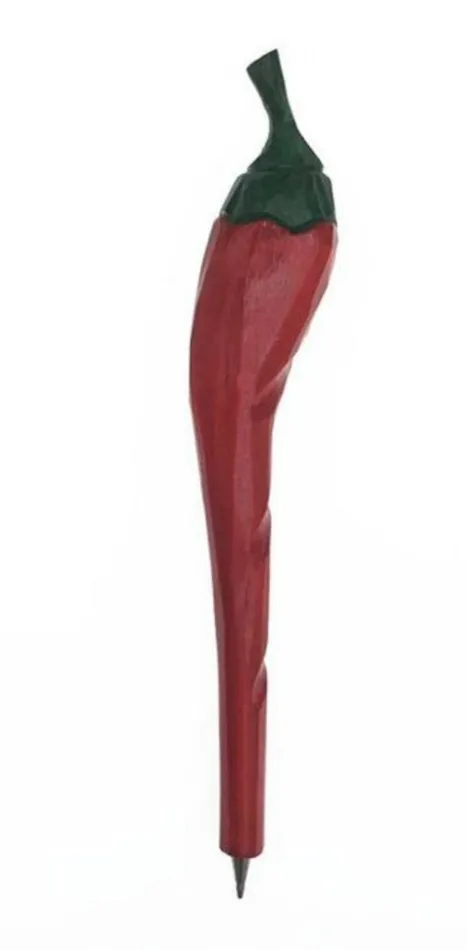 POLLY Earrings V26 Chilli Pepper Wood Pen