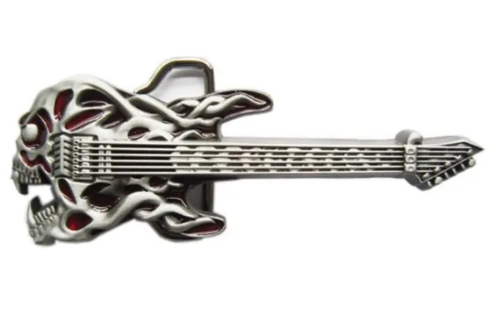 POLLY Rings BU133 Red Skull Guitar Belt Buckle