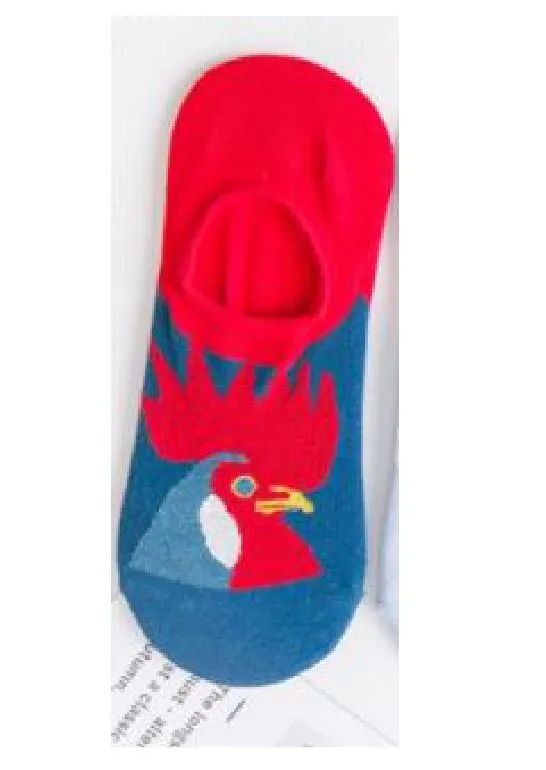 POLLY Rings SF1247 Navy Blue Rooster Low Cut Socks