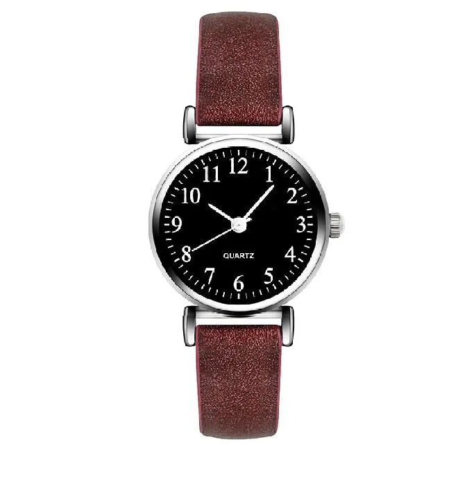 POLLY Rings W546 Burgundy Band Small Face Collection Quartz Watch