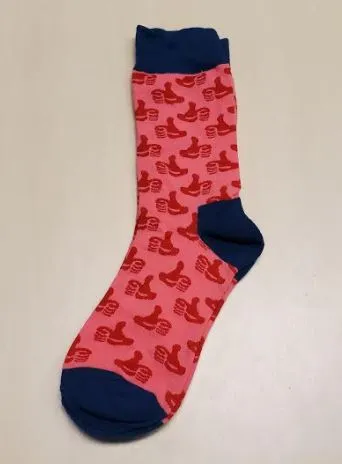 POLLY SF1158 Pink Thumbs Up Socks Earrings