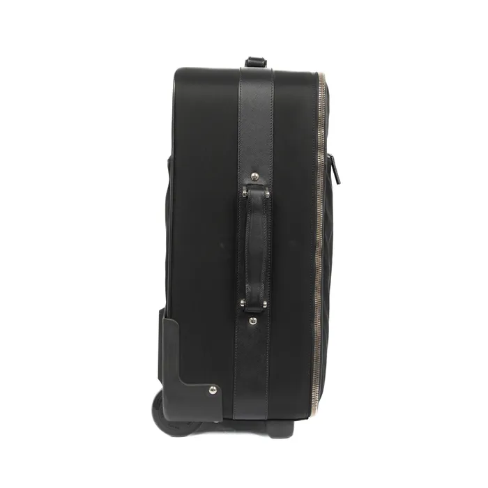 Prada Earrings PreOwned Prada Tessuto Saffiano Trolley Luggage