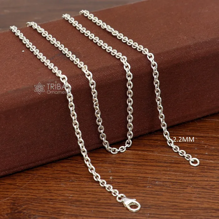 Pure 925 sterling silver handmade Link chain rolo design baby kids chain waist chain gorgeous kids or girls chain tribal jewelry ch584 TRIBAL ORNAMENTS Necklaces Pure 925 sterling silver handmade Link chain rolo design baby kids chain waist chain gorgeous kids or girls chain tribal jewelry ch584 TRIBAL ORNAMENTS Necklaces