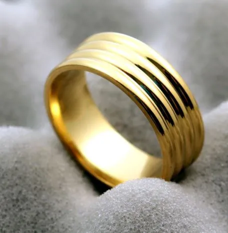 R236 Gold Textured Band Ring 01 Rings