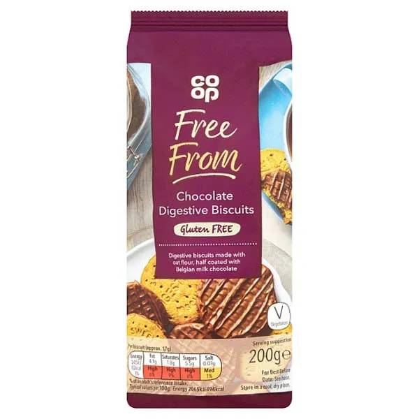 Ramsden International Rings Co Op Free From Milk Chocolate Digestives 200g