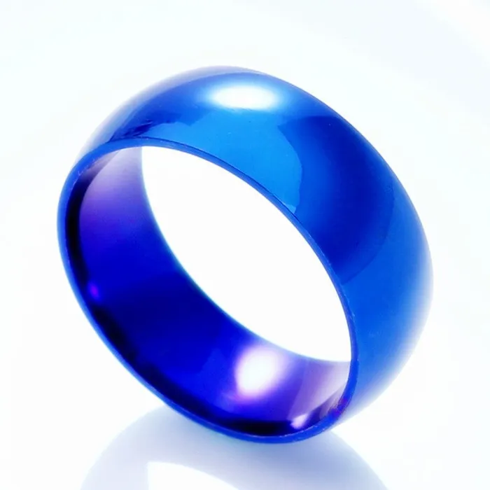 Rings 01 R422 Bright Blue Titanium Stainless Steel Ring