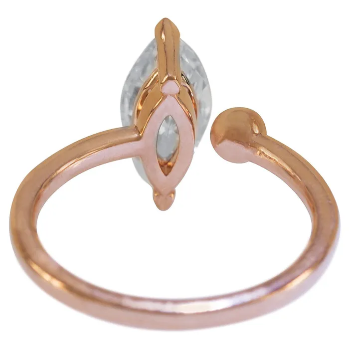 Rings 12x6mm or 18cts DEW Marquise Moissanite Solitaire 14k Rose Gold Ring Fire Brilliance 
