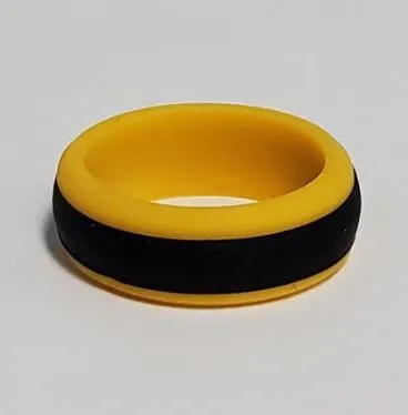 Rings Alice SR14 Yellow Black Stripe Silicone Ring
