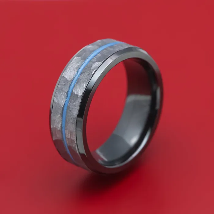 Rings Black Zirconium Ring with Tantalum and Cerakote Inlays Custom Made Band Lashbrook Rings Black Zirconium Ring with Tantalum and Cerakote Inlays Custom Made Band Lashbrook