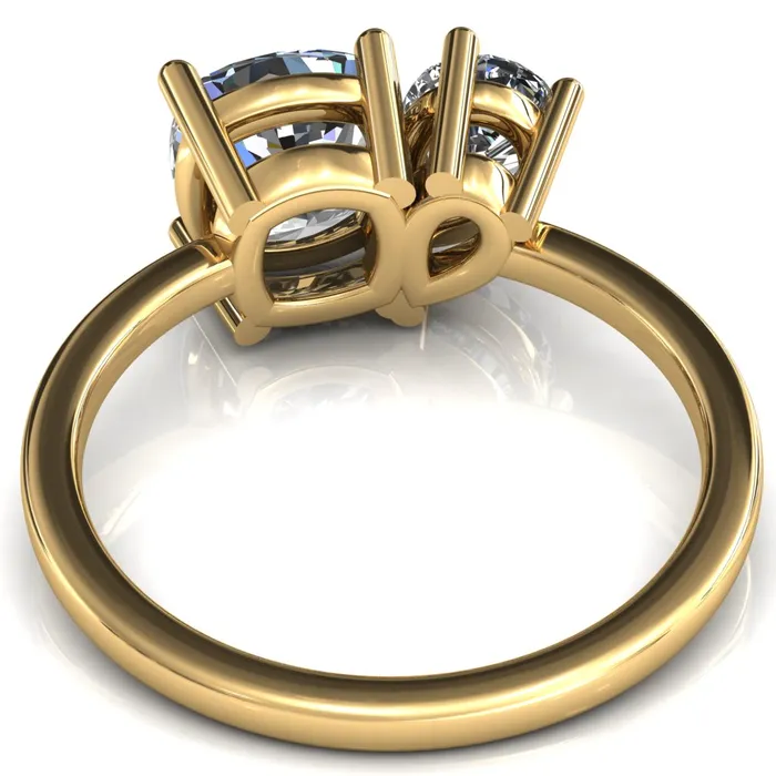 Rings Fire Brilliance 7mm Cushion 7x5mm Pear TwoStone Center Toi Et Moi Ring