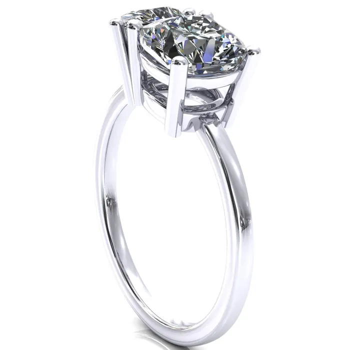 Rings Fire Brilliance 7mm Cushion 7x5mm Pear TwoStone Center Toi Et Moi Ring