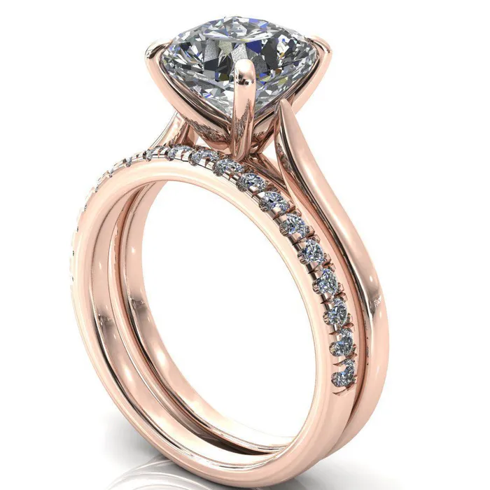 Rings Fire Brilliance Darci Cushion Moissanite 4 Prong Cathedral Solitaire Engagement Ring