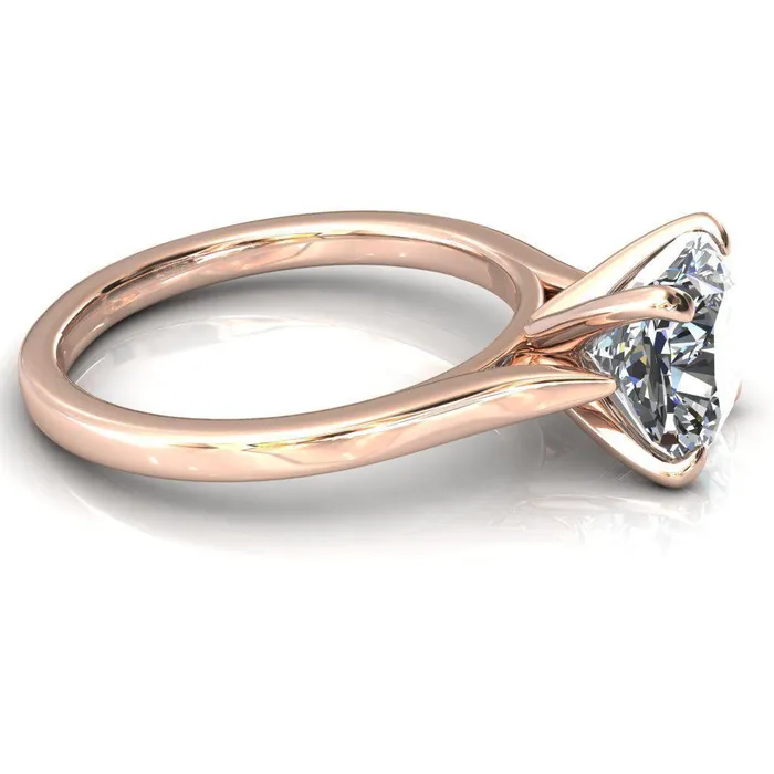 Rings Fire Brilliance Darci Cushion Moissanite 4 Prong Cathedral Solitaire Engagement Ring