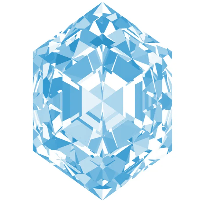 Rings Fire Brilliance Elongated Hexagon FAB LabGrown Aqua Blue Spinel Gems
