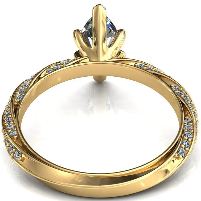 Rings Fire Brilliance Elysia Marquise Moissanite 6 Prong 34 Eternity Diamond Accent Ring