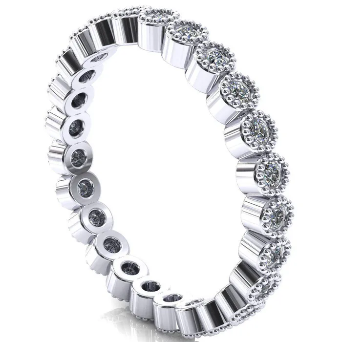 Rings Fire Brilliance Zinnia Round Center Stone 6 Prongs Milgrain Halo Accent Ruby Ring