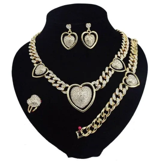 Rings Jewelvers XO heart Cuban Jewelry Set