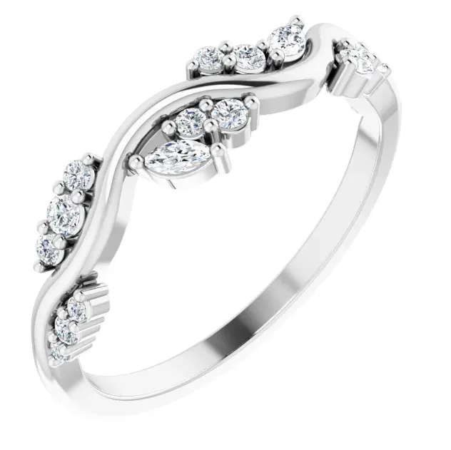 Rings Juliette Round and Marquise Diamond or Moissanite 12 Eternity Ice Solitaire 16 CTW Band Fire Brilliance Rings Juliette Round and Marquise Diamond or Moissanite 12 Eternity Ice Solitaire 16 CTW Band Fire Brilliance