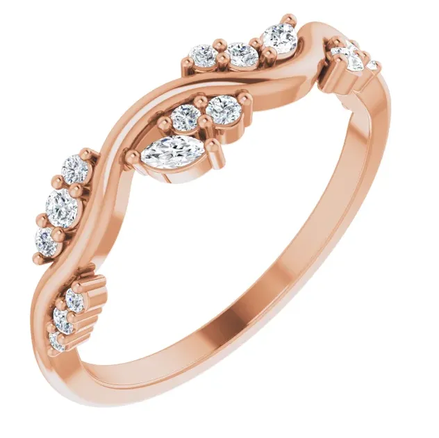 Rings Juliette Round and Marquise Diamond or Moissanite 12 Eternity Ice Solitaire 16 CTW Band Fire Brilliance 