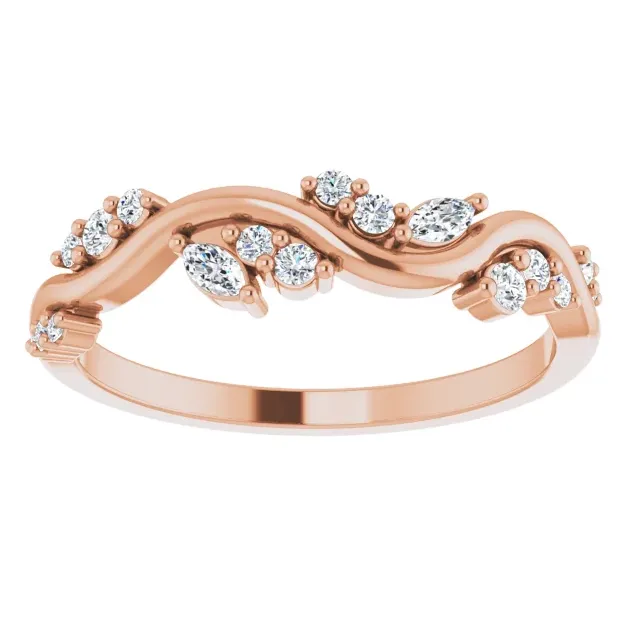 Rings Juliette Round and Marquise Diamond or Moissanite 12 Eternity Ice Solitaire 16 CTW Band Fire Brilliance 