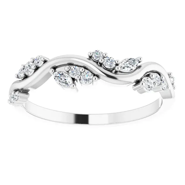 Rings Juliette Round and Marquise Diamond or Moissanite 12 Eternity Ice Solitaire 16 CTW Band Fire Brilliance 