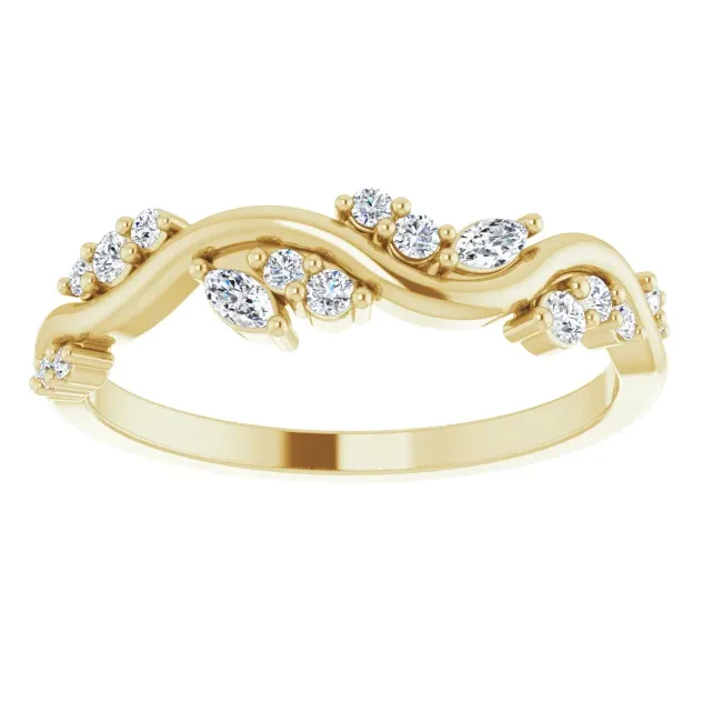 Rings Juliette Round and Marquise Diamond or Moissanite 12 Eternity Ice Solitaire 16 CTW Band Fire Brilliance 