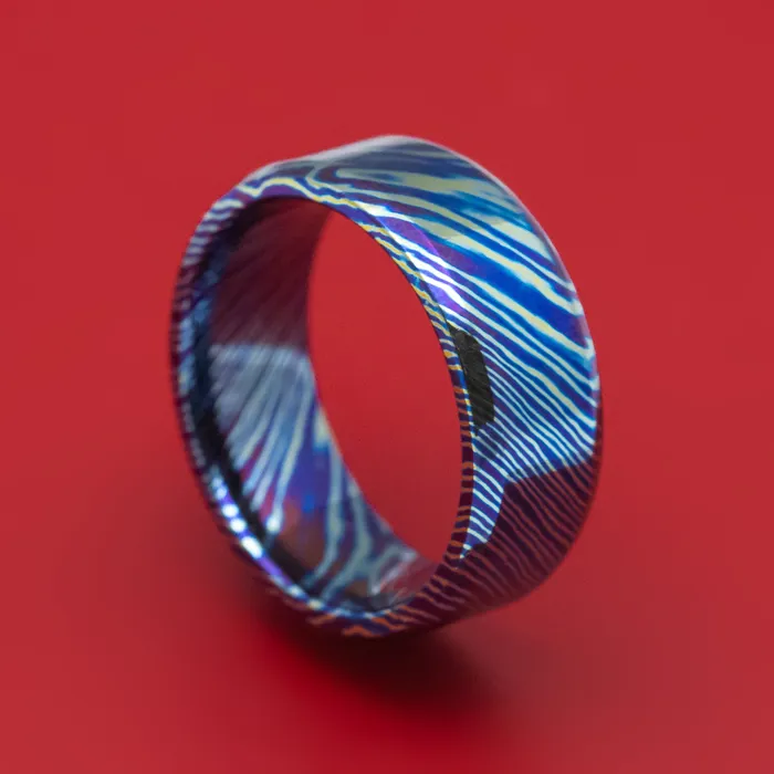 Rings Lashbrook KuroTi Twisted Titanium HeatTreated Ring Custom Made Band