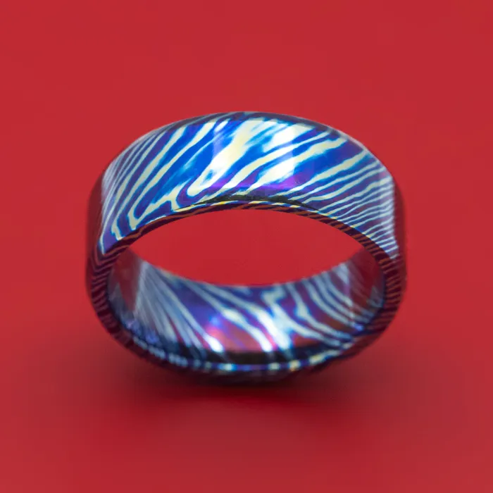 Rings Lashbrook KuroTi Twisted Titanium HeatTreated Ring Custom Made Band Rings Lashbrook KuroTi Twisted Titanium HeatTreated Ring Custom Made Band