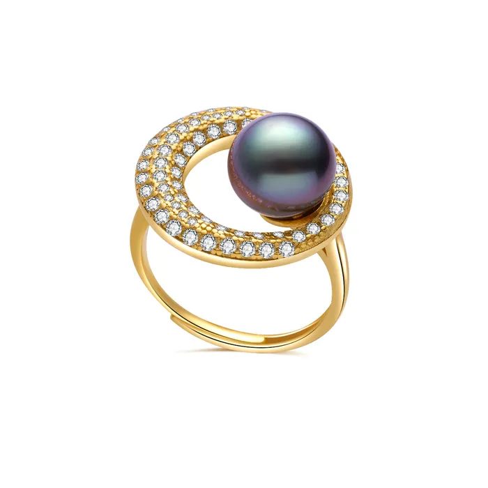 Rings Pearly Lustre Top Lustre Saltwater Tahitian Pearl Ring WR00302