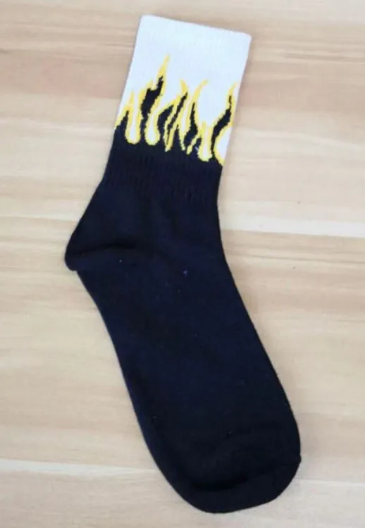 Rings POLLY SF443 White Black Yellow Flames Socks
