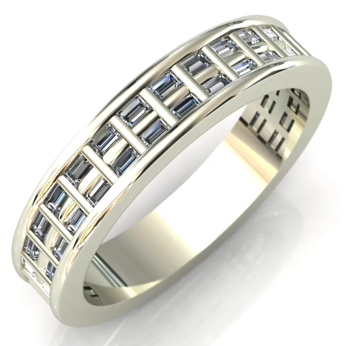 Rings Rolling Baguettes Couples 34 Eternity Matching TwoBand Set Fire Brilliance 