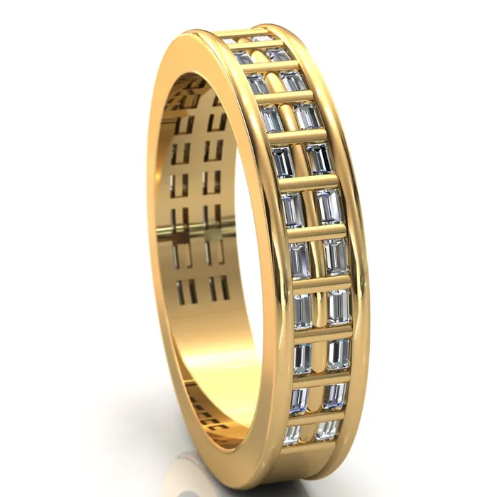 Rings Rolling Baguettes Couples 34 Eternity Matching TwoBand Set Fire Brilliance 