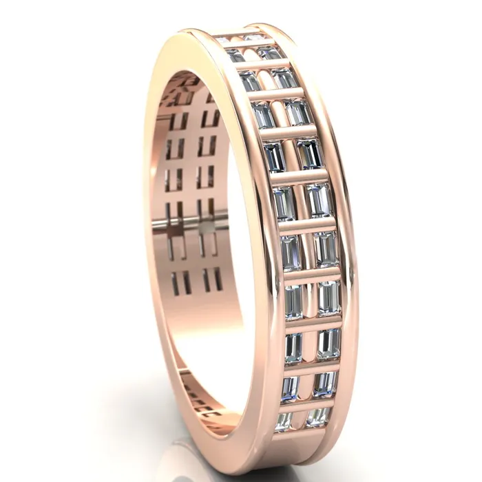 Rings Rolling Baguettes Couples 34 Eternity Matching TwoBand Set Fire Brilliance 
