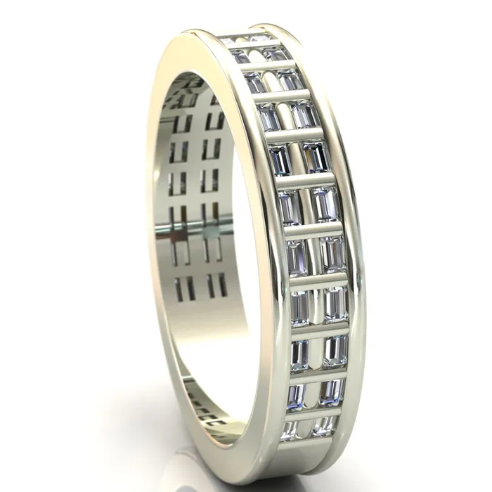 Rings Rolling Baguettes Couples 34 Eternity Matching TwoBand Set Fire Brilliance 