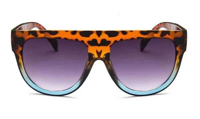 Rings S89 Leopard Blue Bottom Fashion Sunglasses POLLY