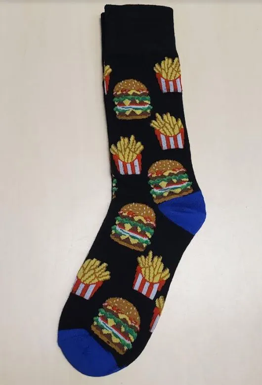 Rings SF392 Black Cheeseburger Fries Socks POLLY