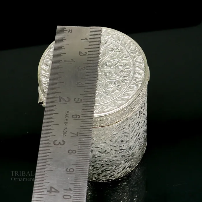 Rings TRIBAL ORNAMENTS 925 solid silver vintage style brides trinket box containercasket box bridal floral work box jewelry box silver utensils stb336