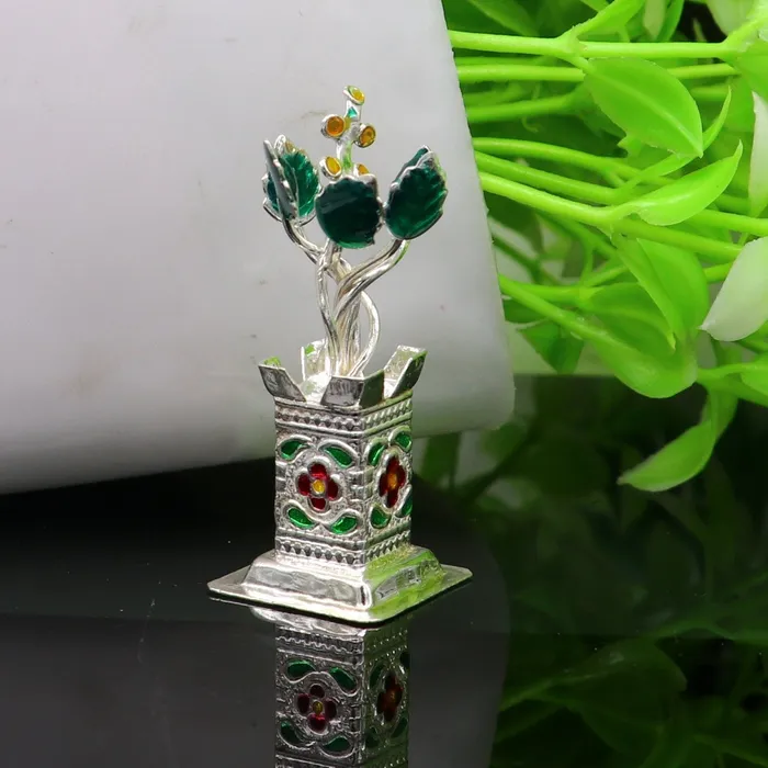 Rings TRIBAL ORNAMENTS 925 sterling silver handmade mini tulsi plant basil rosary plant for puja temple article excellent customized silver utensils art su158 Rings TRIBAL ORNAMENTS 925 sterling silver handmade mini tulsi plant basil rosary plant for puja temple article excellent customized silver utensils art su158