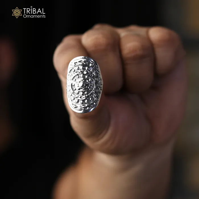 Rings TRIBAL ORNAMENTS 925 sterling silver heavy dome style ring mens Jewelry sr759