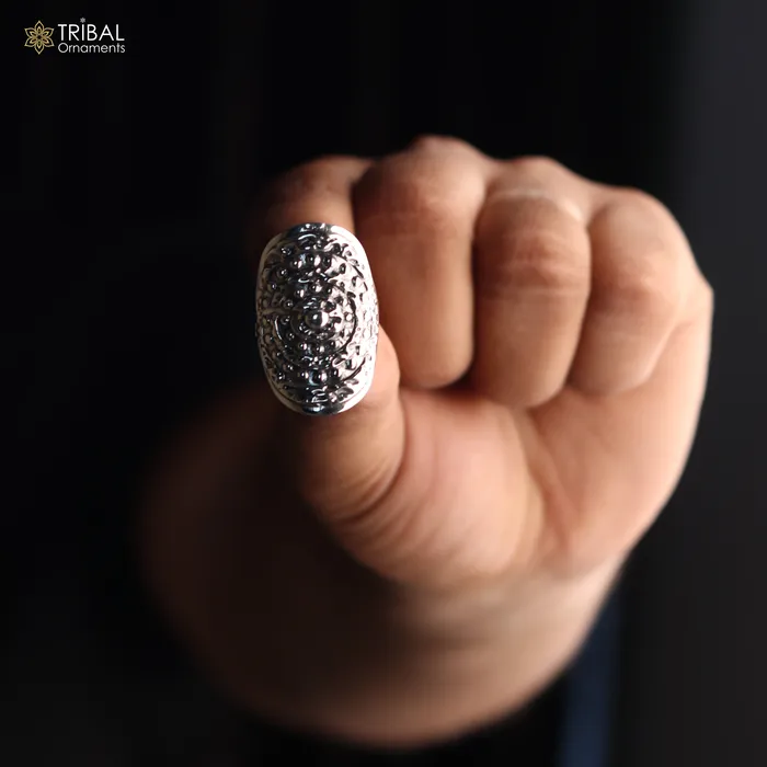 Rings TRIBAL ORNAMENTS 925 sterling silver heavy dome style ring mens Jewelry sr759
