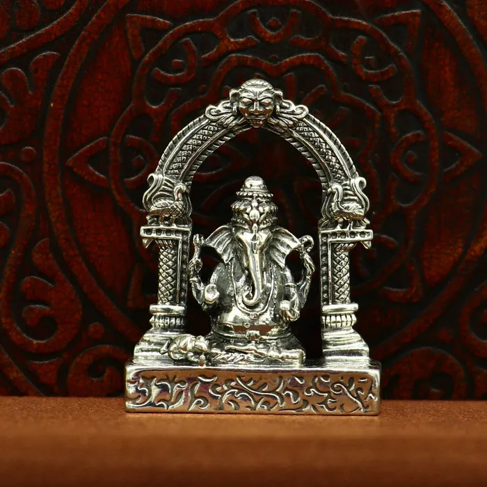 Rings TRIBAL ORNAMENTS 925 Sterling silver Idol lord Ganesha Pooja Articles Indian Silver Idols handcrafted Ganesh statue sculpture amazing gifting Art03