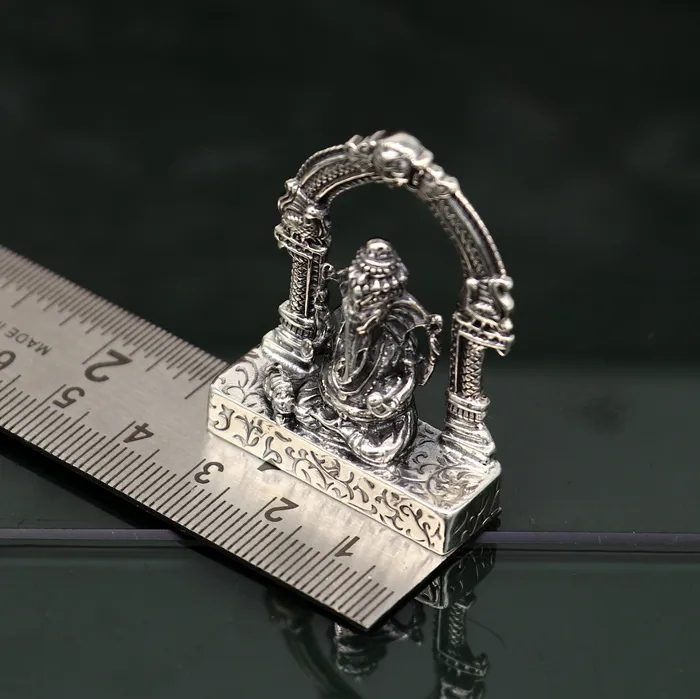 Rings TRIBAL ORNAMENTS 925 Sterling silver Idol lord Ganesha Pooja Articles Indian Silver Idols handcrafted Ganesh statue sculpture amazing gifting Art03