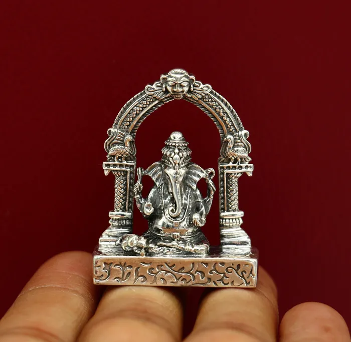 Rings TRIBAL ORNAMENTS 925 Sterling silver Idol lord Ganesha Pooja Articles Indian Silver Idols handcrafted Ganesh statue sculpture amazing gifting Art03