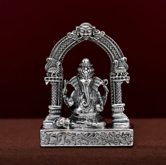 Rings TRIBAL ORNAMENTS 925 Sterling silver Idol lord Ganesha Pooja Articles Indian Silver Idols handcrafted Ganesh statue sculpture amazing gifting Art03
