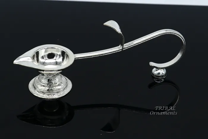 Rings TRIBAL ORNAMENTS 925 Vintage design Solid silver handmade kapoor deepak arti temple utensils silver diya deepak silver single joth kapoor Aarti art su827