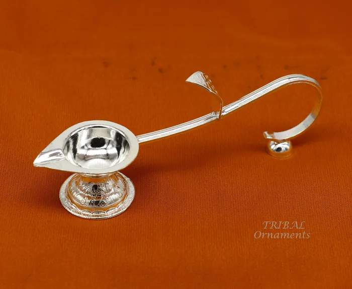 Rings TRIBAL ORNAMENTS 925 Vintage design Solid silver handmade kapoor deepak arti temple utensils silver diya deepak silver single joth kapoor Aarti art su827