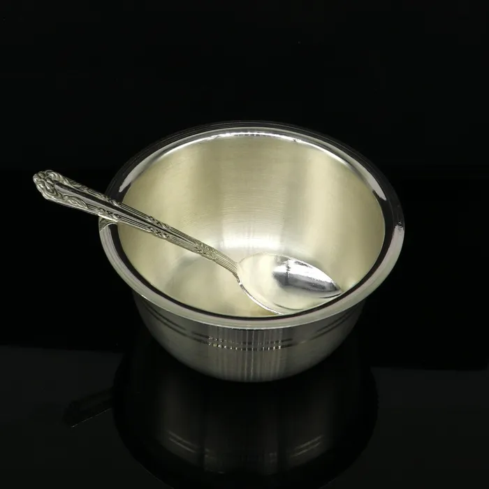 Rings TRIBAL ORNAMENTS 999 fine silver handmade small baby bowl and spoon set silver tumbler flask stay babykids healthy silver vessels utensils sv119
