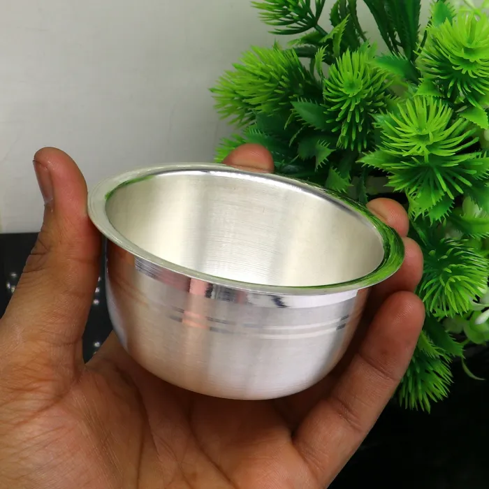 Rings TRIBAL ORNAMENTS 999 fine silver handmade small baby bowl and spoon set silver tumbler flask stay babykids healthy silver vessels utensils sv119