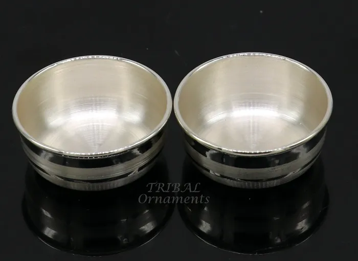 Rings TRIBAL ORNAMENTS 999 fine solid silver handmade small puja bowl temple puja pure silver utensils silver pooja utensils temple accessories india Rings TRIBAL ORNAMENTS 999 fine solid silver handmade small puja bowl temple puja pure silver utensils silver pooja utensils temple accessories india